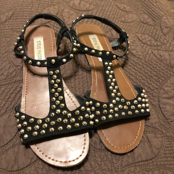 steve madden black suede sandals